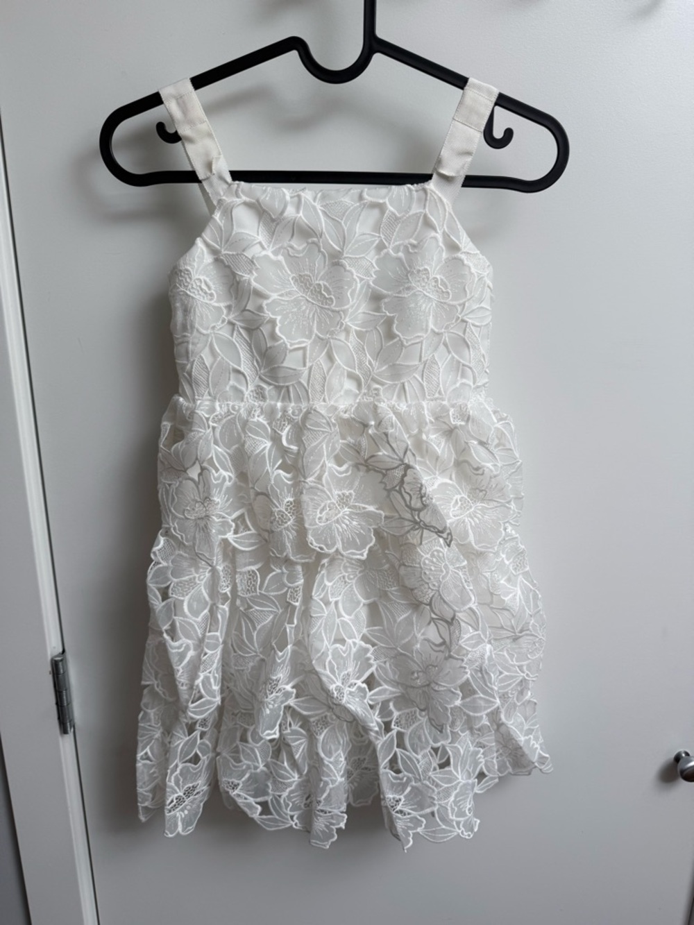 Girl Self portrait white ORGANZA LACE MIDI US6